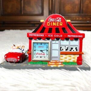 Vintage Coca-Cola Drive Thru Clock Figurine